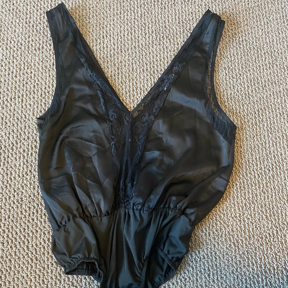 Satin & lace bodysuit